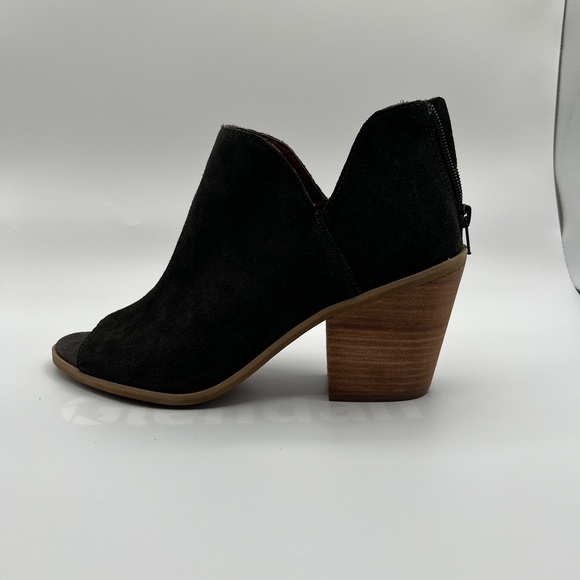 Susina Women’s Carina Lea Olive Suede Open Toe Heel Booties - Size 10 - Picture 5 of 11